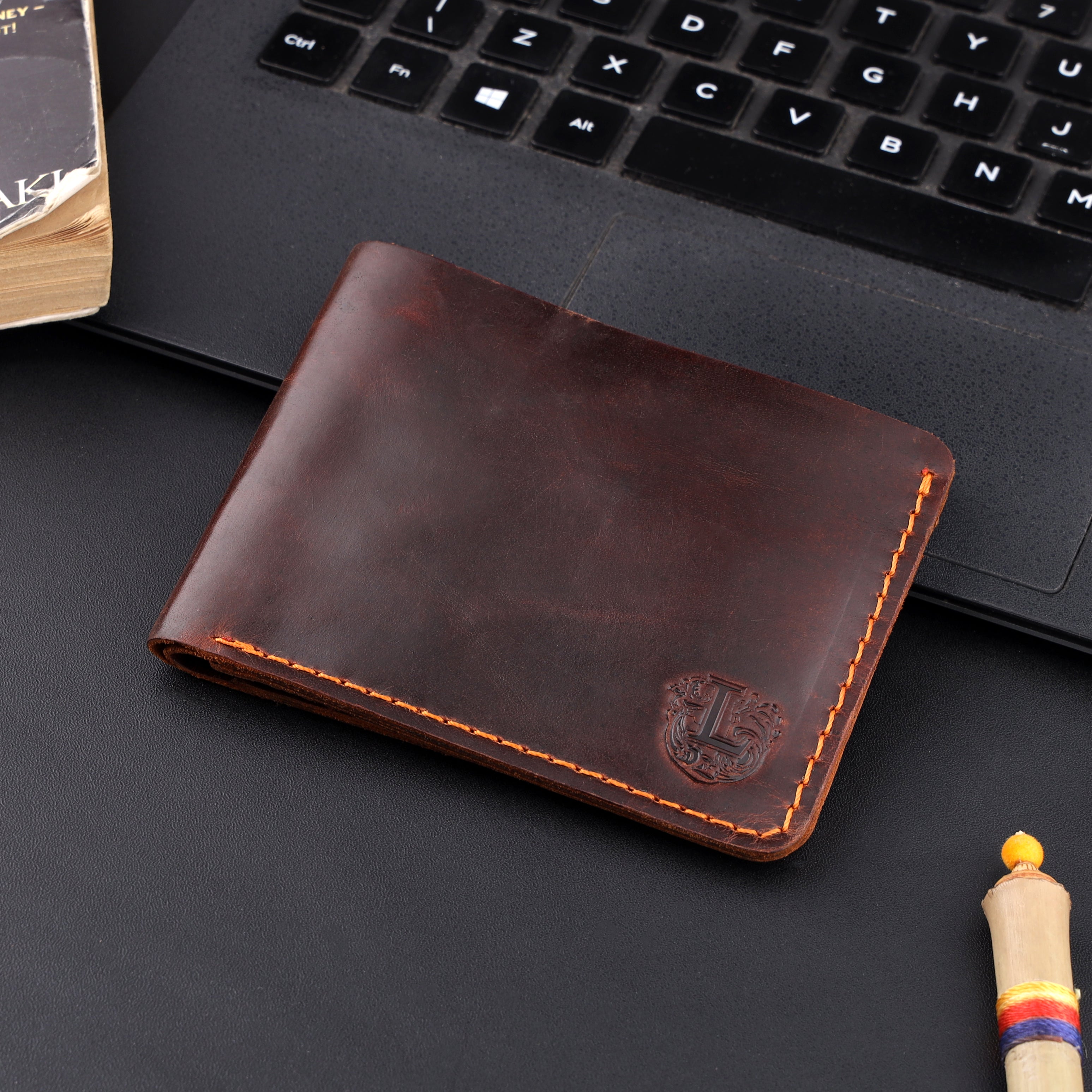 HASPER - CLIPPER WALLET PHANTOM REDISH BROWN LEATHER VOL-01