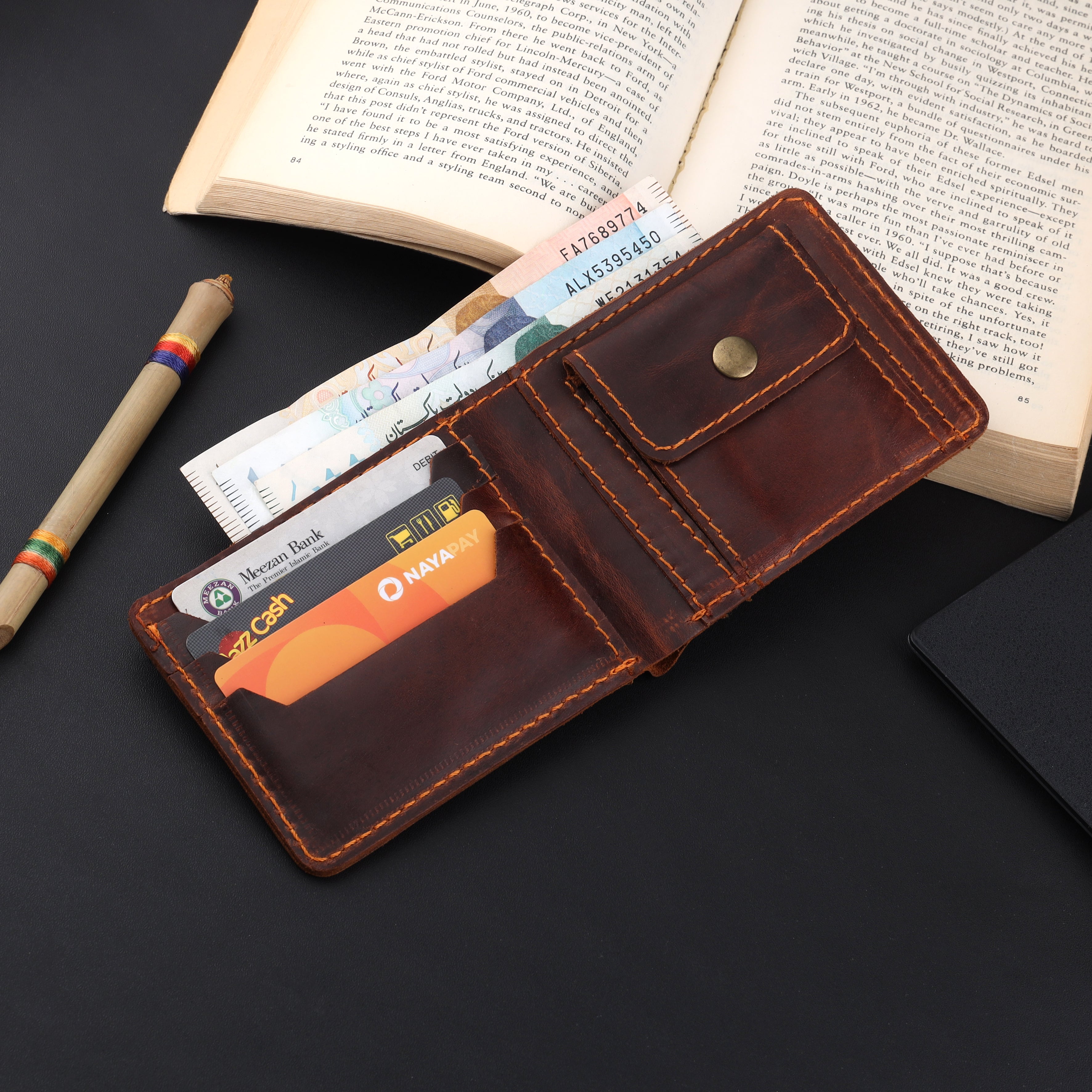 HASPER - CLIPPER WALLET PHANTOM REDISH BROWN LEATHER VOL-01