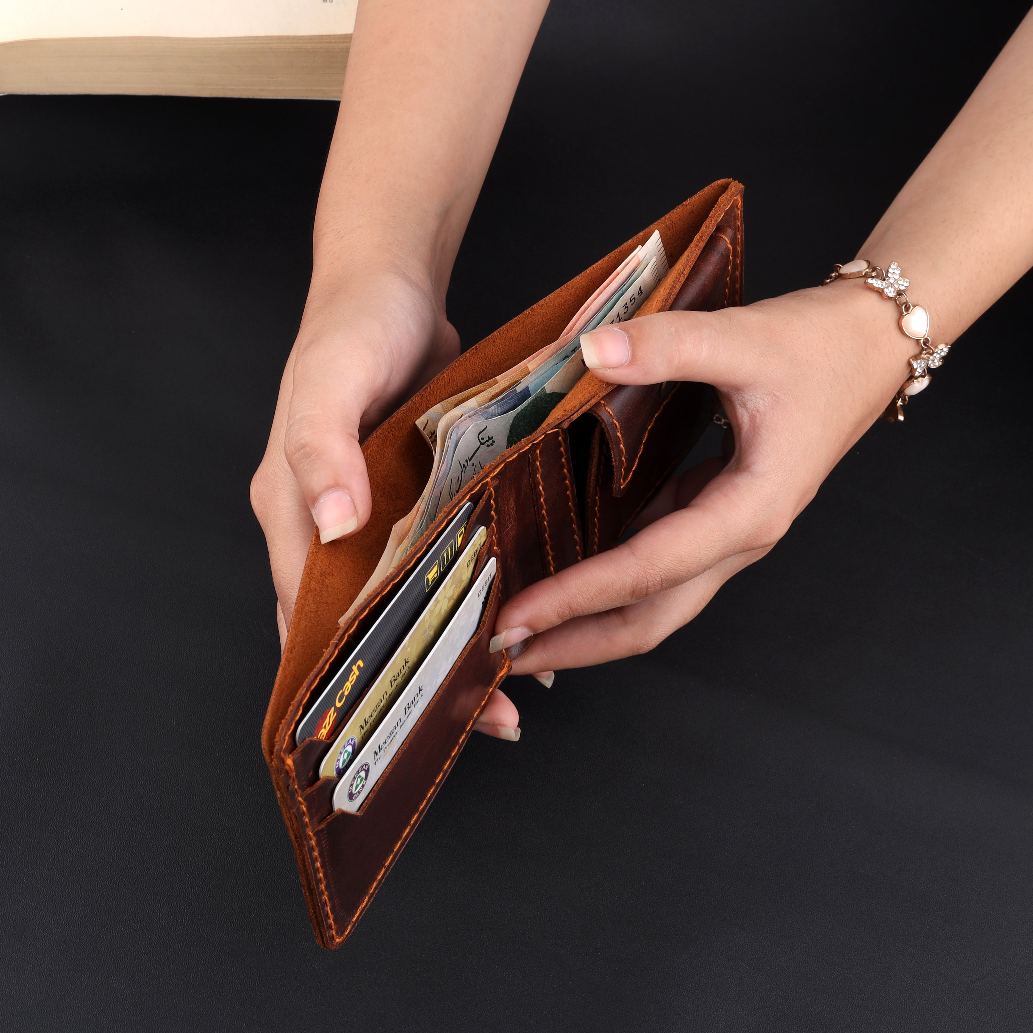 HASPER - CLIPPER WALLET PHANTOM REDISH BROWN LEATHER VOL-01